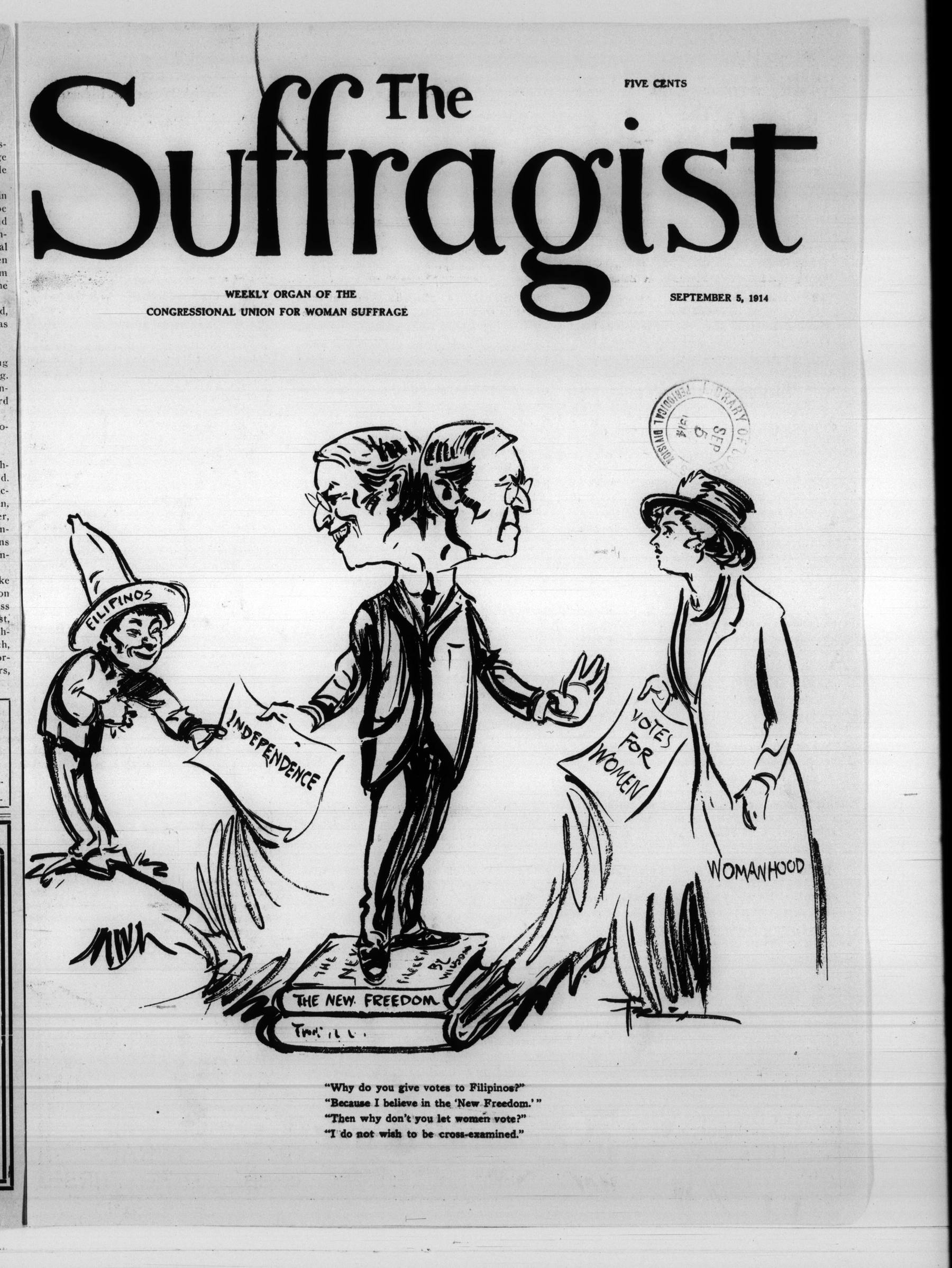 Page 1 of The Suffragist, vol. 2, no. 36, September 5, 1914, p. 1