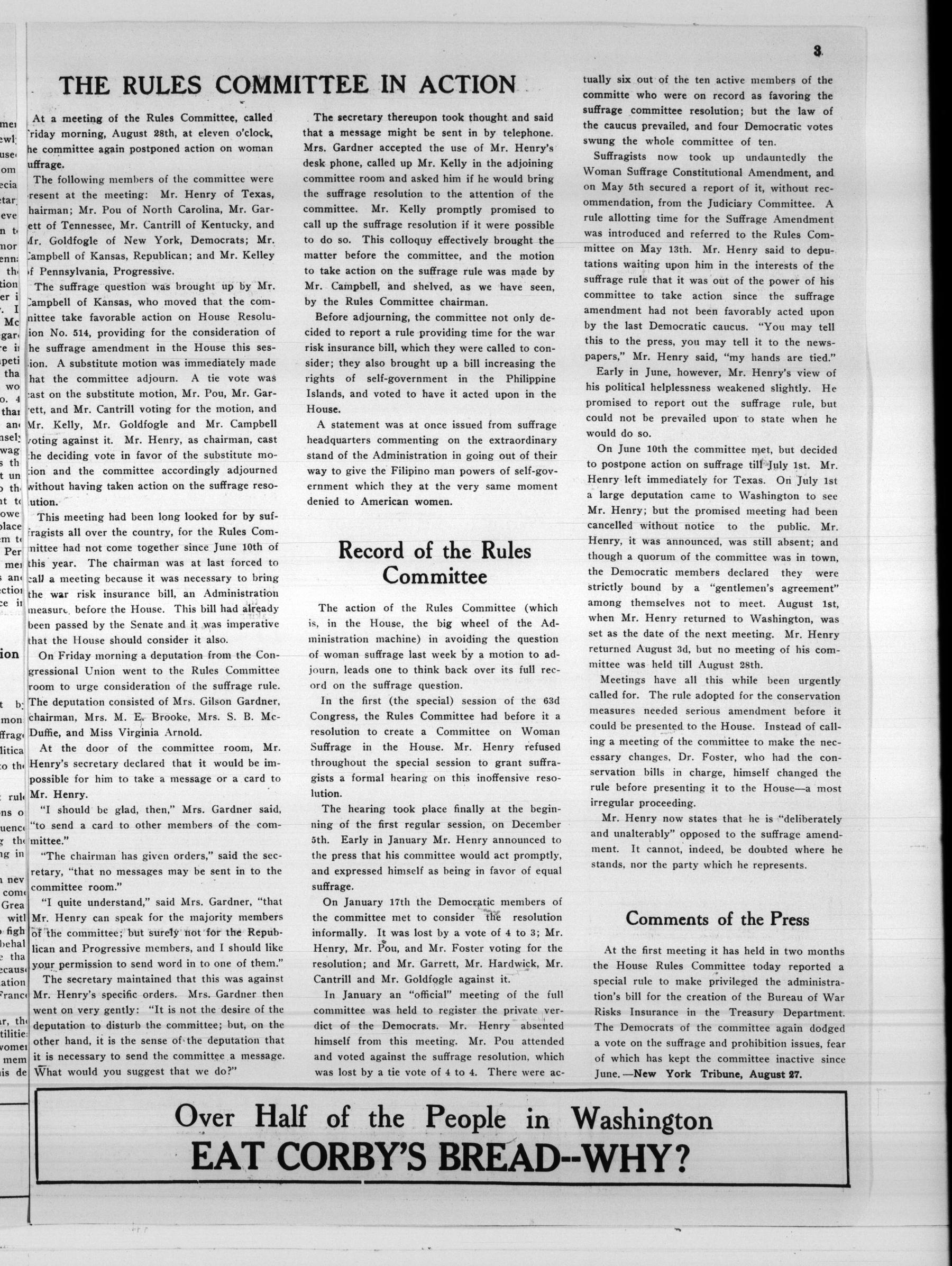 Page 3 of The Suffragist, vol. 2, no. 36, September 5, 1914, p. 3