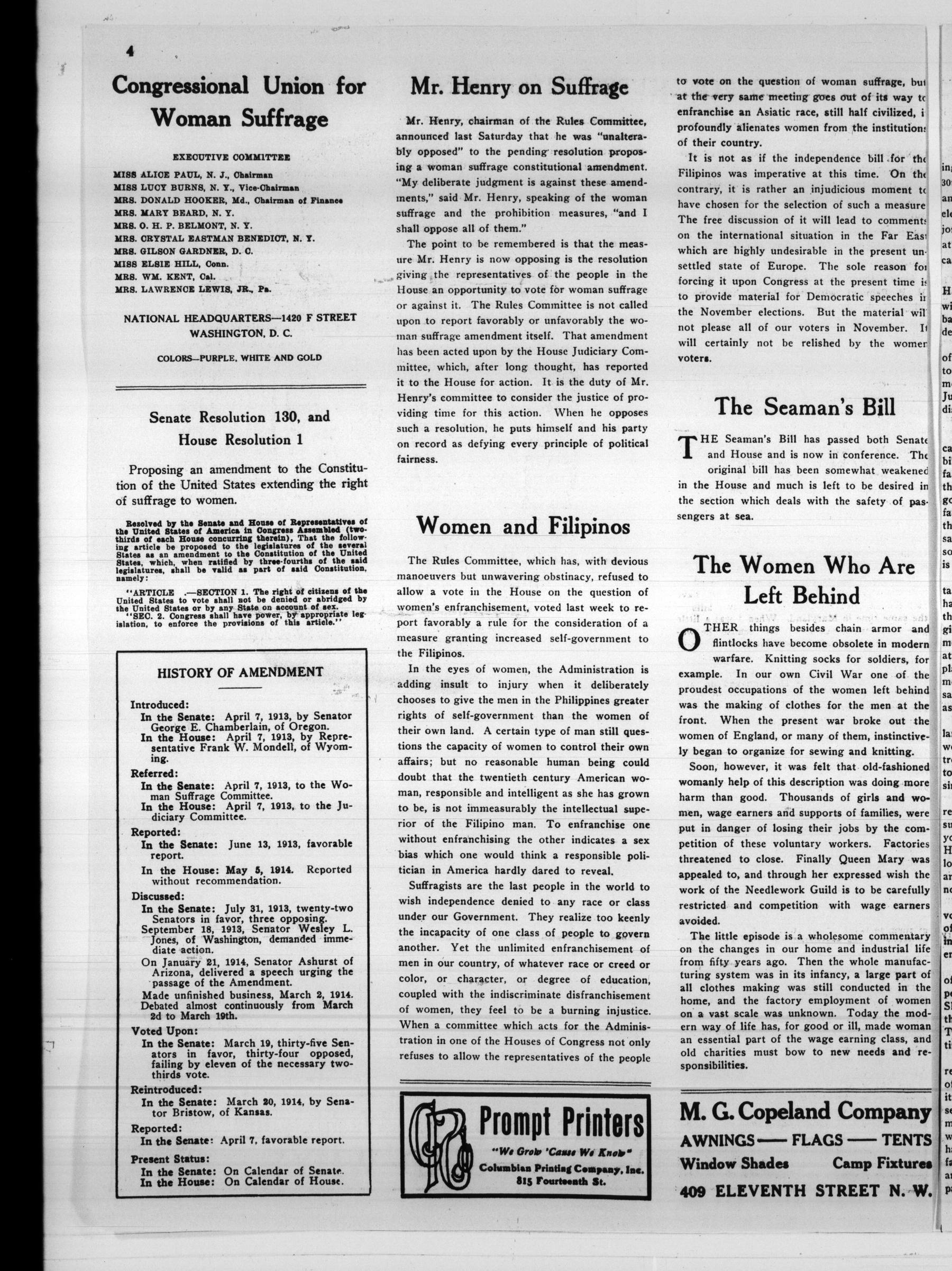 Page 4 of The Suffragist, vol. 2, no. 36, September 5, 1914, p. 4
