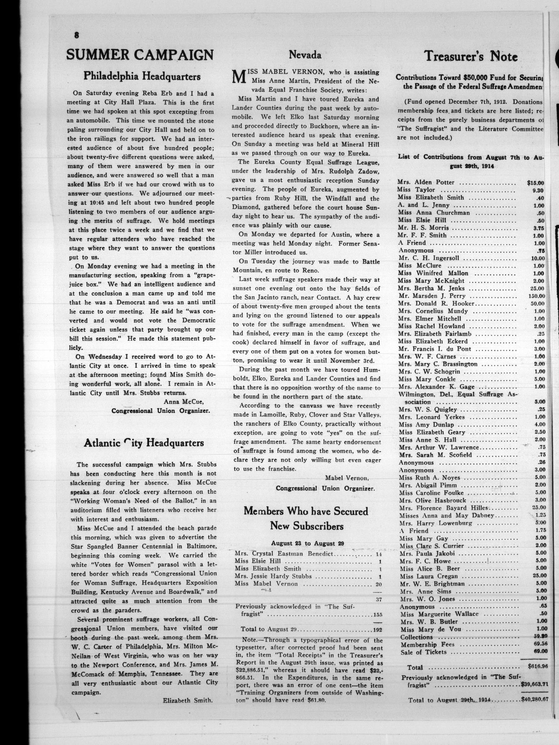 Page 8 of The Suffragist, vol. 2, no. 36, September 5, 1914, p. 8