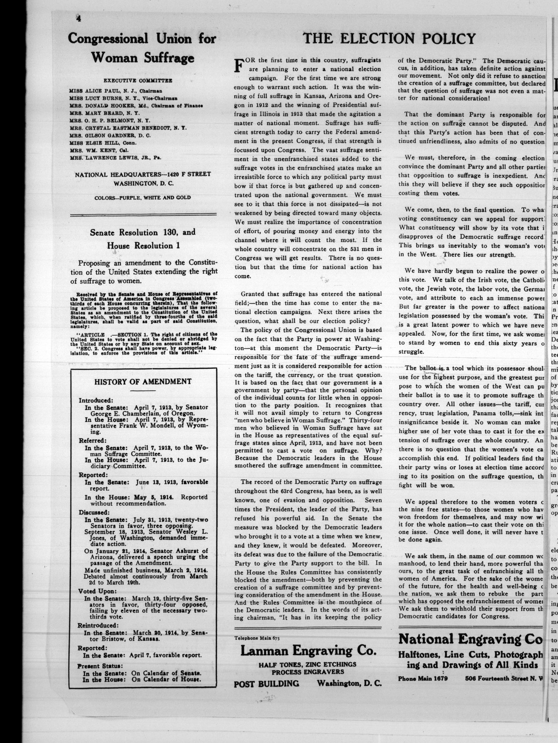 Page 4 of The Suffragist, vol. 2, no. 37, September 12, 1914, p. 4