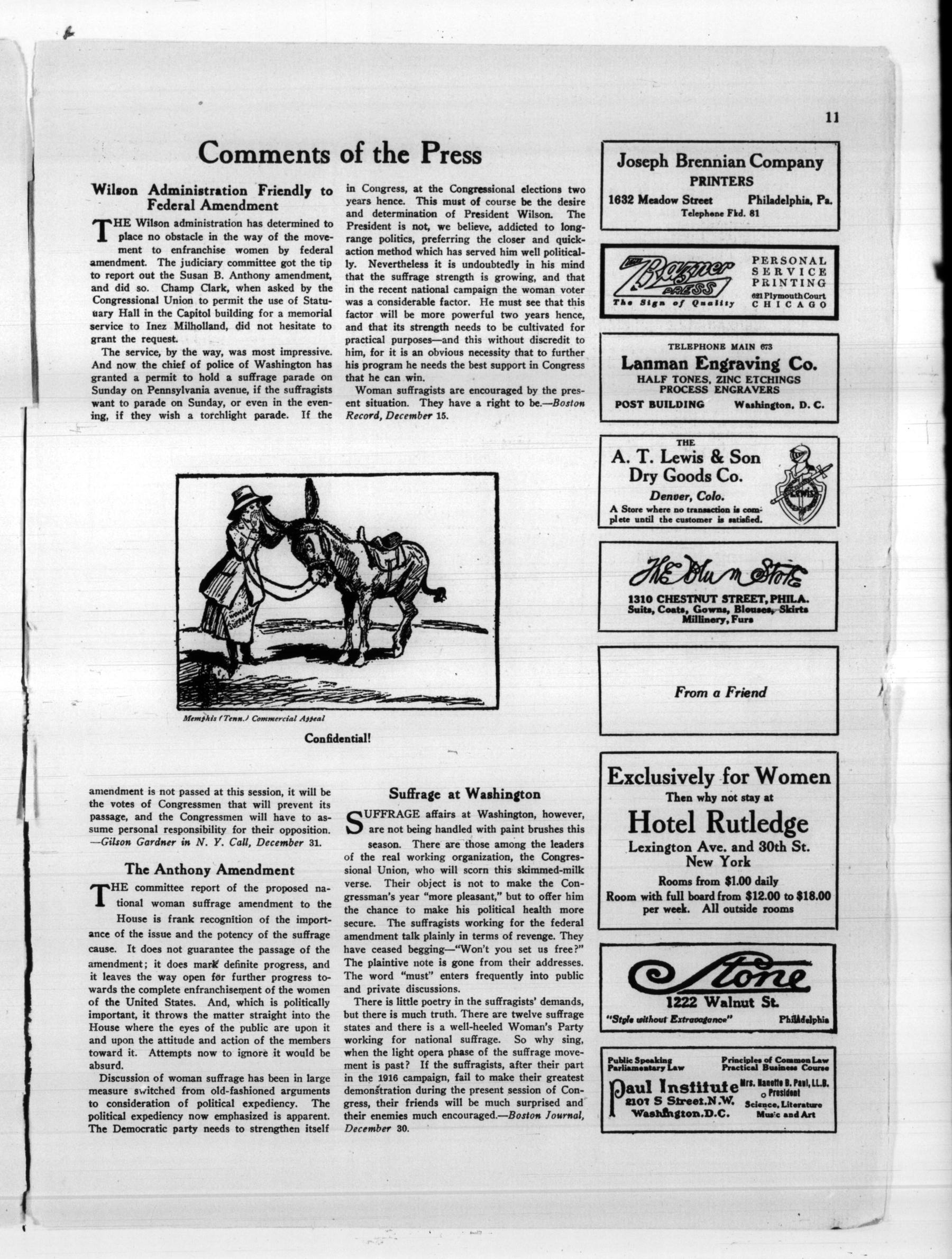 Page 11 of The Suffragist, vol. 5, no. 54, January 10, 1917, p. 11