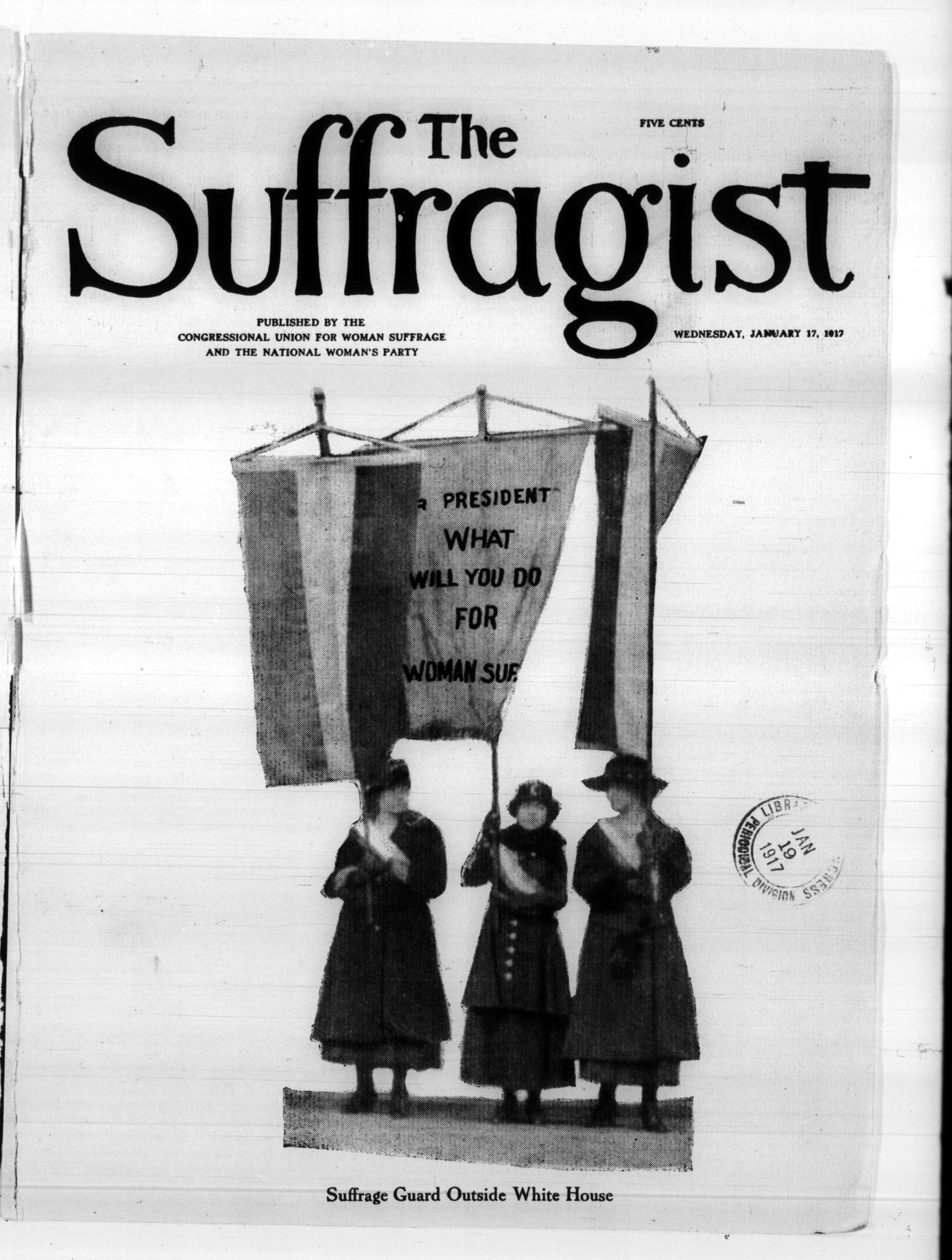 Page 1 of The Suffragist, vol. 5, no. 55, January 17, 1917, p. 1