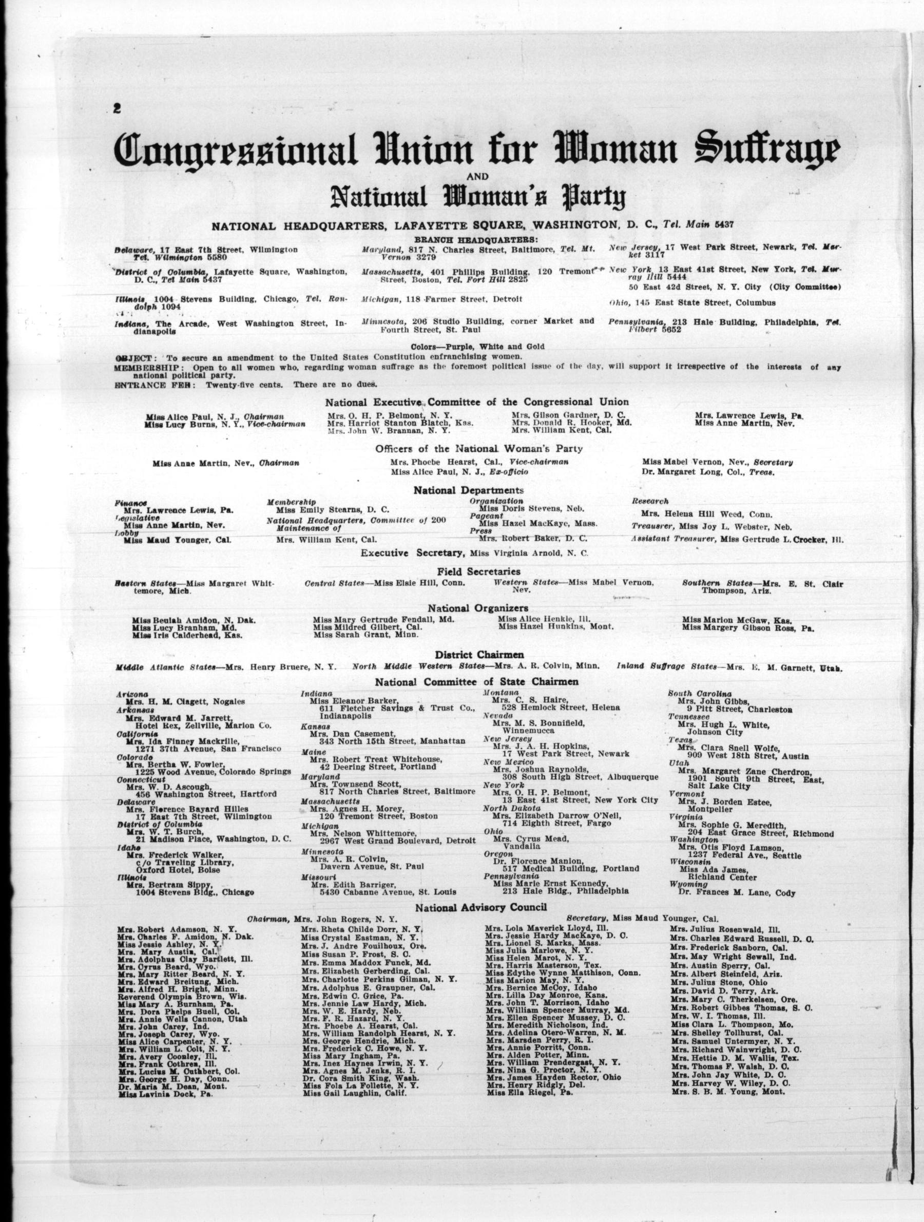 Page 2 of The Suffragist, vol. 5, no. 55, January 17, 1917, p. 2