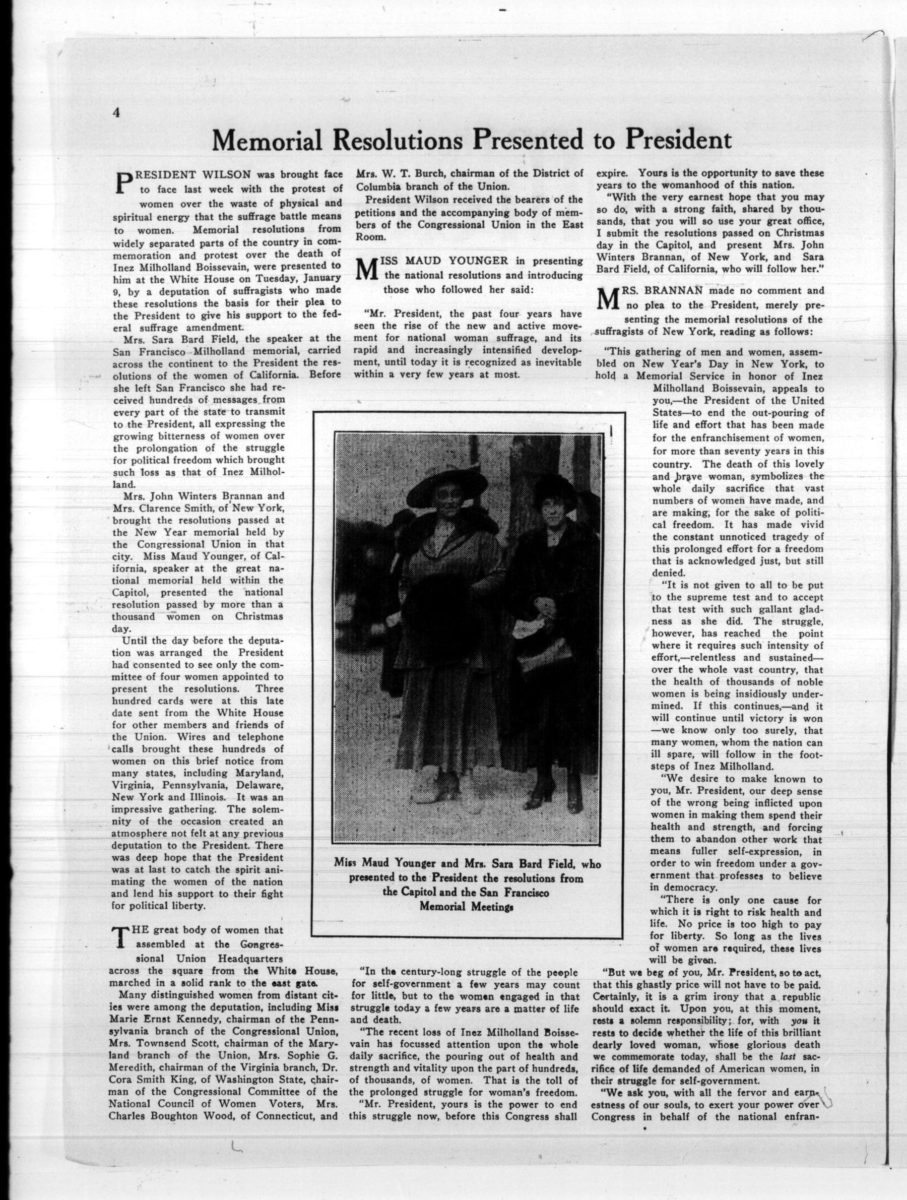 Page 4 of The Suffragist, vol. 5, no. 55, January 17, 1917, p. 4