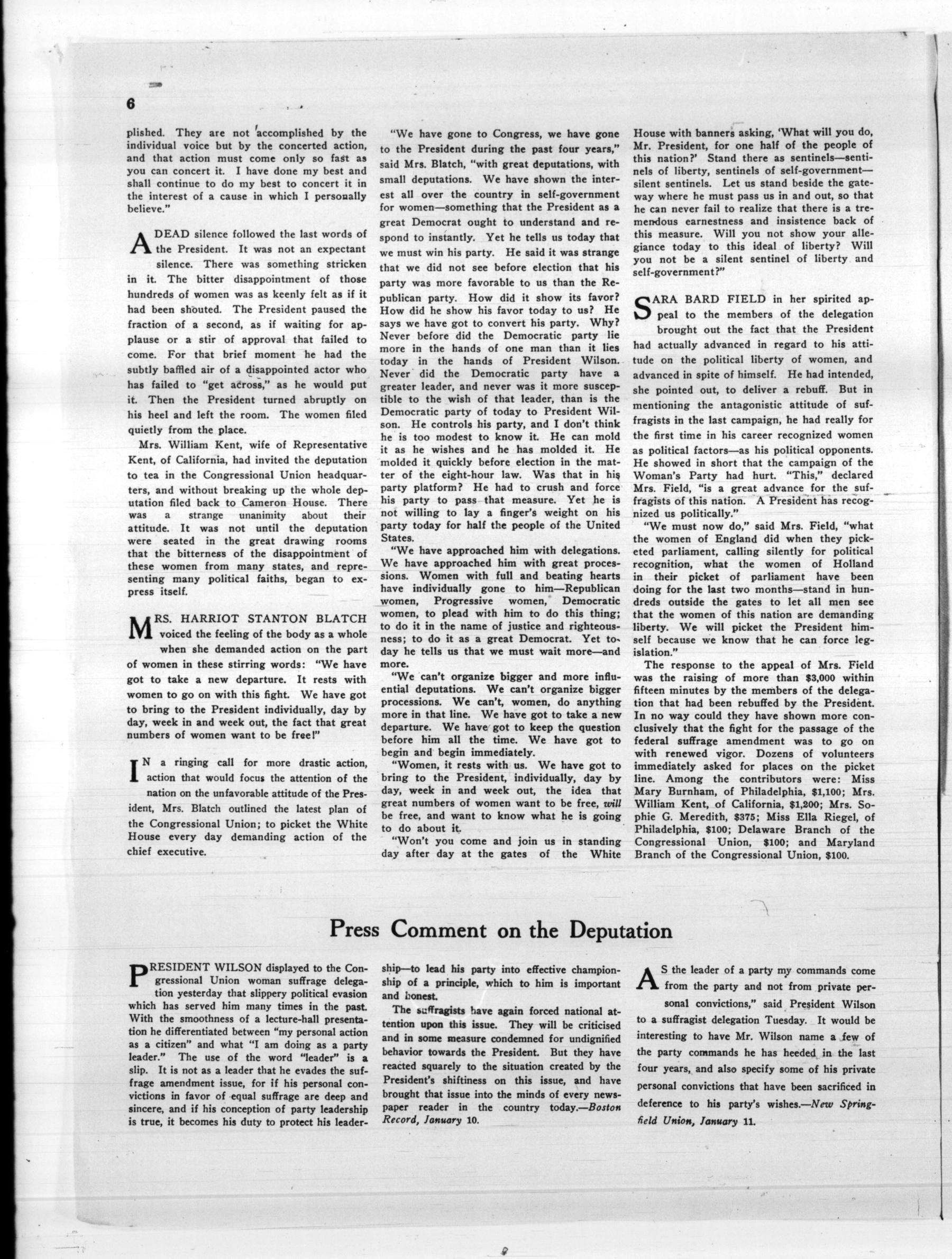 Page 6 of The Suffragist, vol. 5, no. 55, January 17, 1917, p. 6