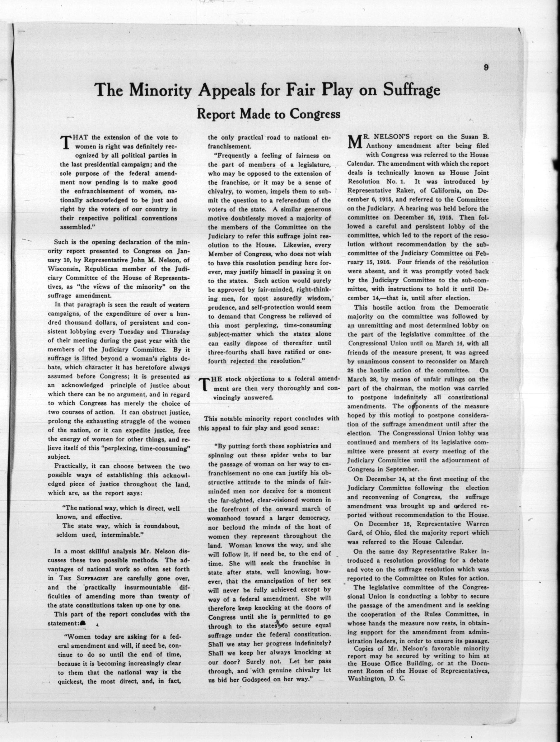 Page 9 of The Suffragist, vol. 5, no. 55, January 17, 1917, p. 9