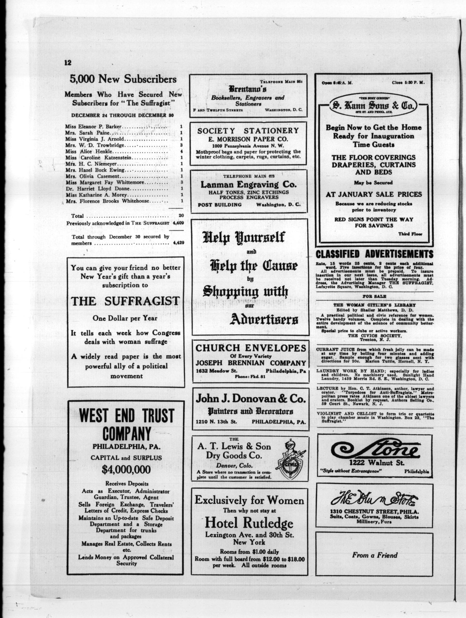 Page 12 of The Suffragist, vol. 5, no. 55, January 17, 1917, p. 12