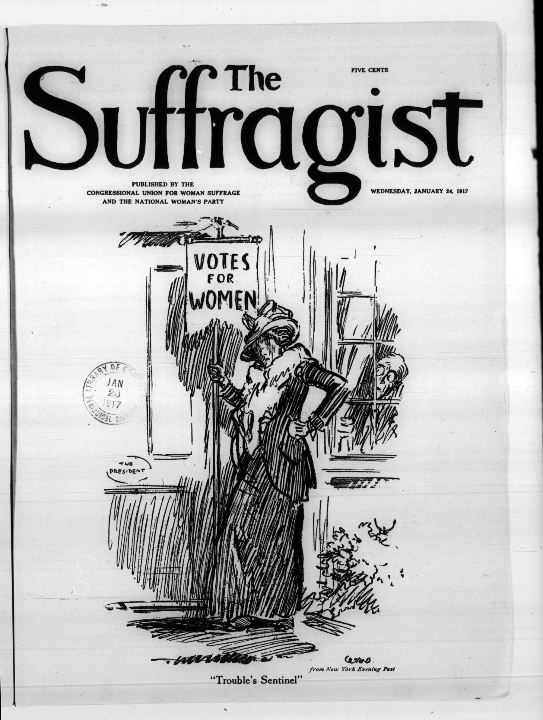 Page 1 of The Suffragist, vol. 5, no. 56, January 24, 1917, p. 1