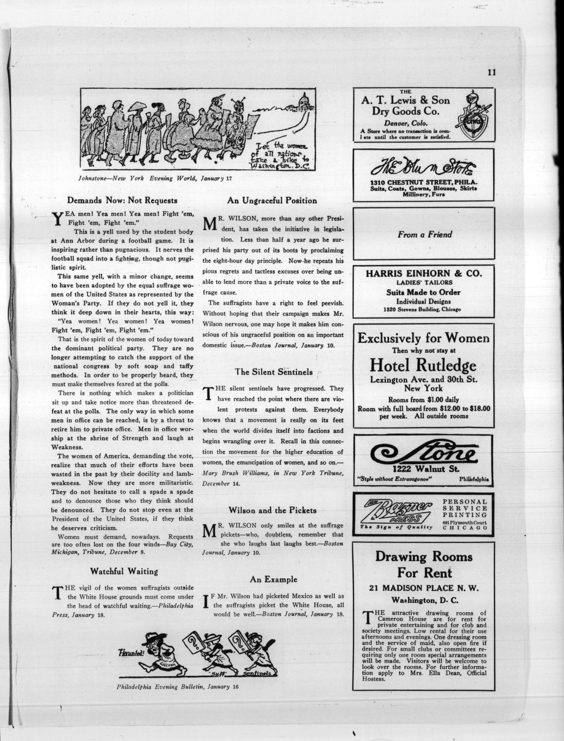 Page 11 of The Suffragist, vol. 5, no. 56, January 24, 1917, p. 11