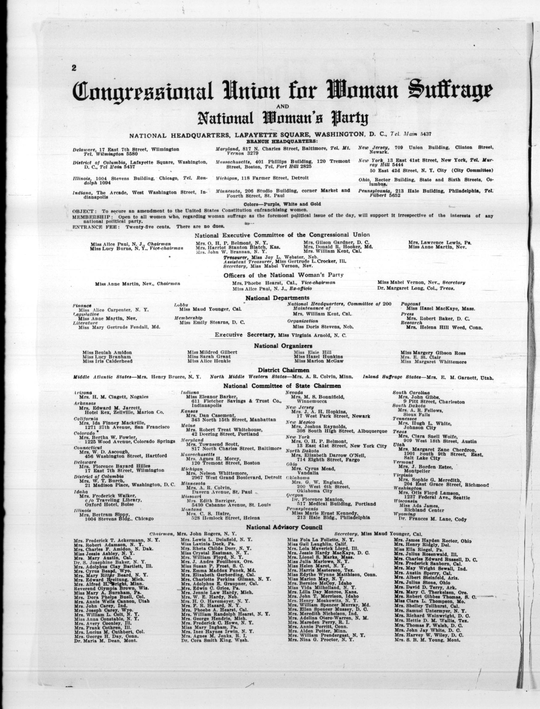 Page 2 of The Suffragist, vol. 5, no. 56, January 31, 1917, p. 2