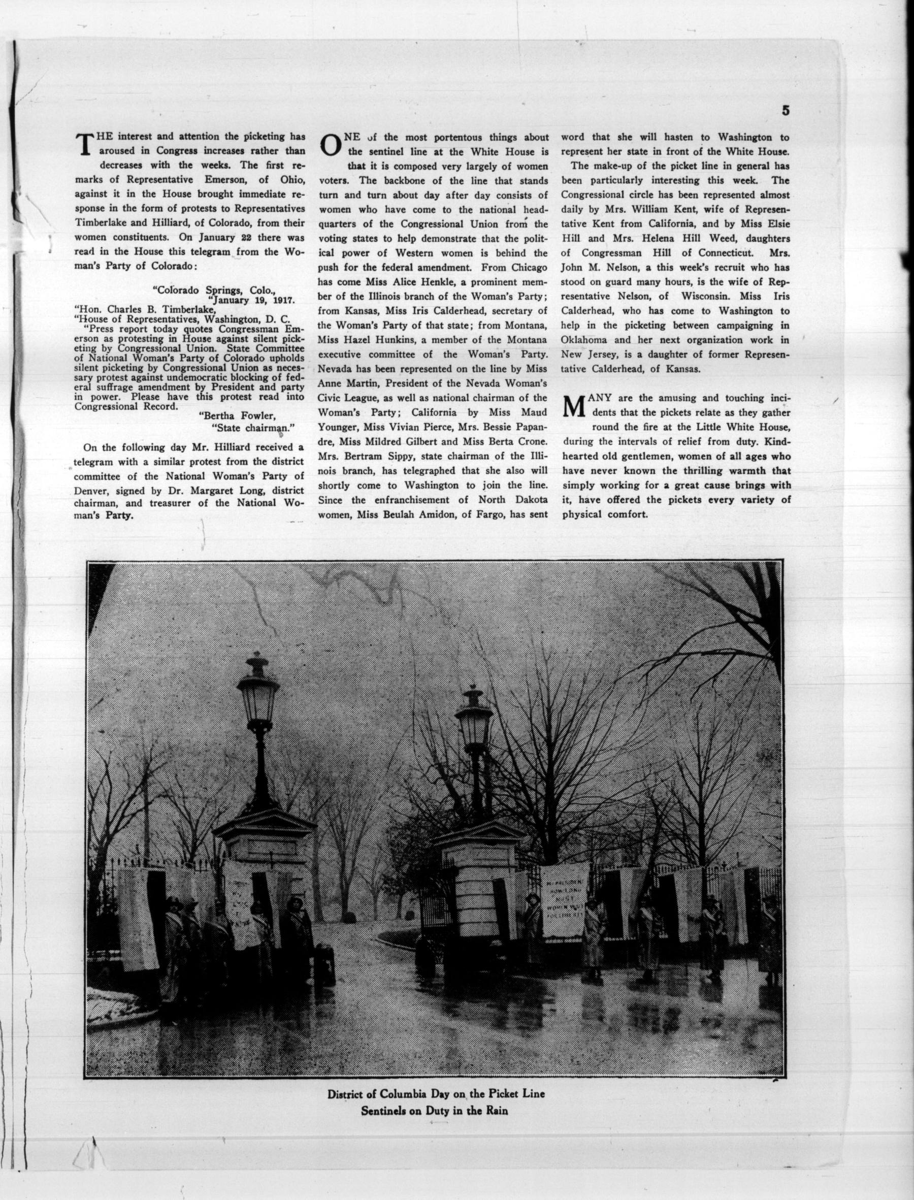 Page 5 of The Suffragist, vol. 5, no. 56, January 31, 1917, p. 5