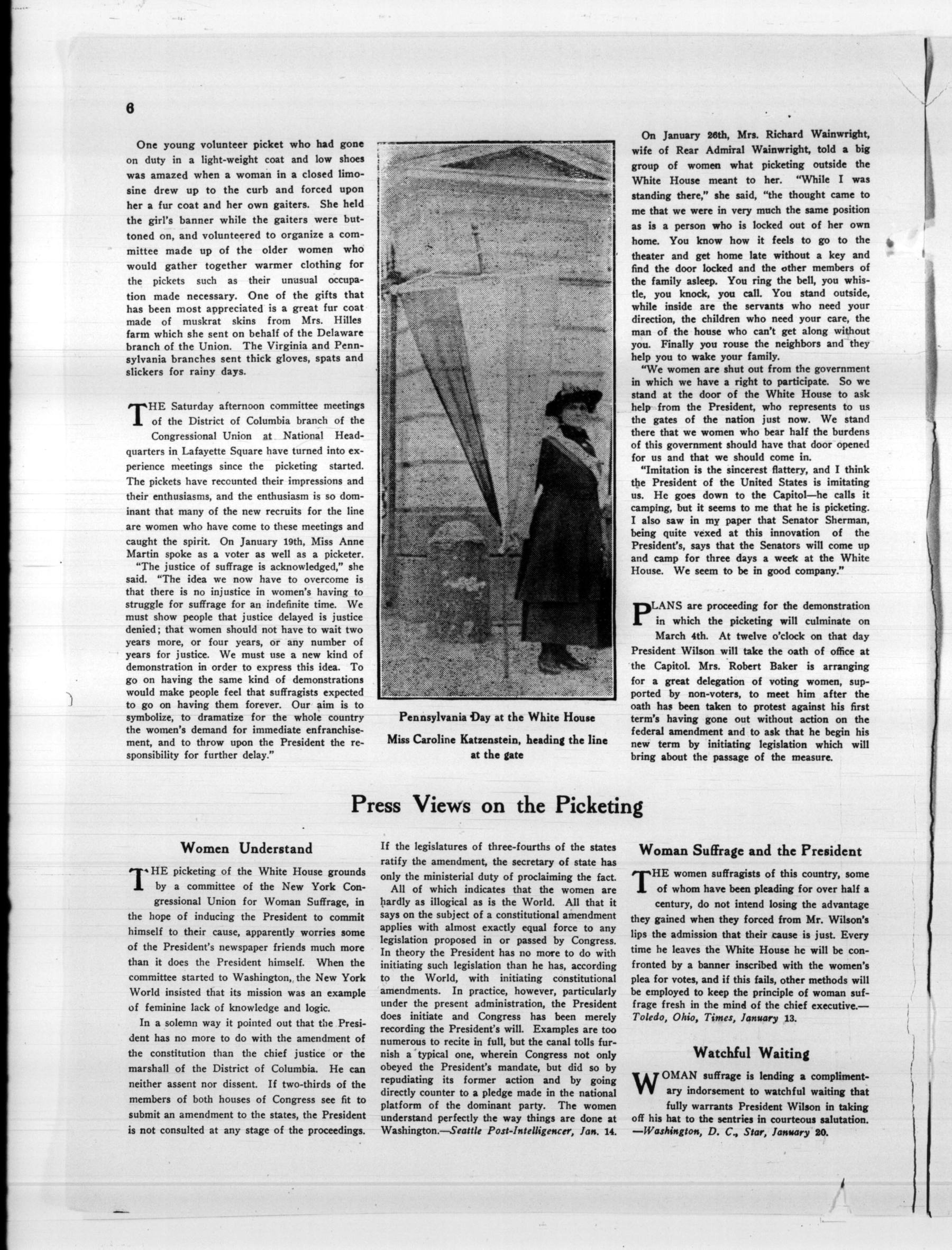 Page 6 of The Suffragist, vol. 5, no. 56, January 31, 1917, p. 6