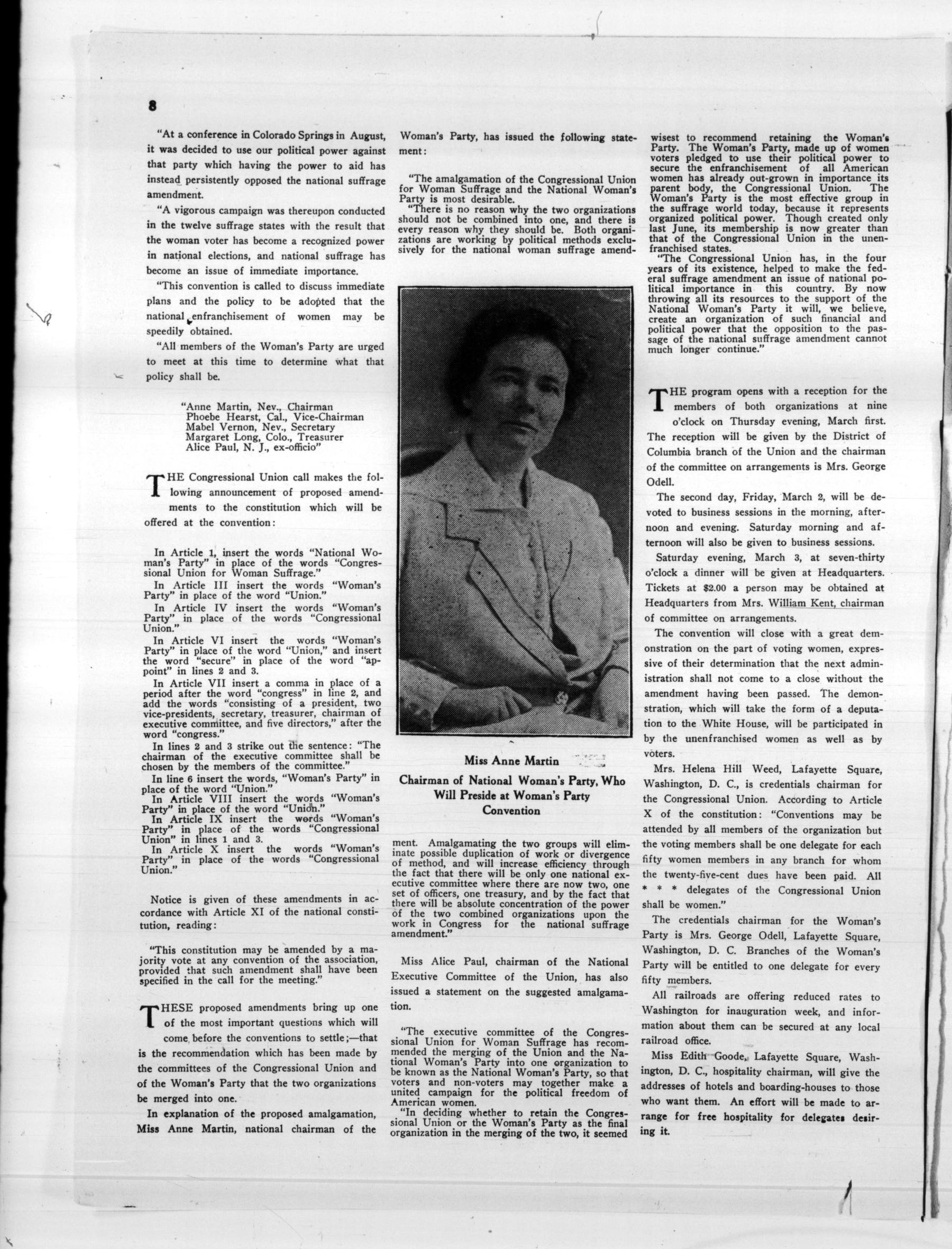 Page 8 of The Suffragist, vol. 5, no. 56, January 31, 1917, p. 8