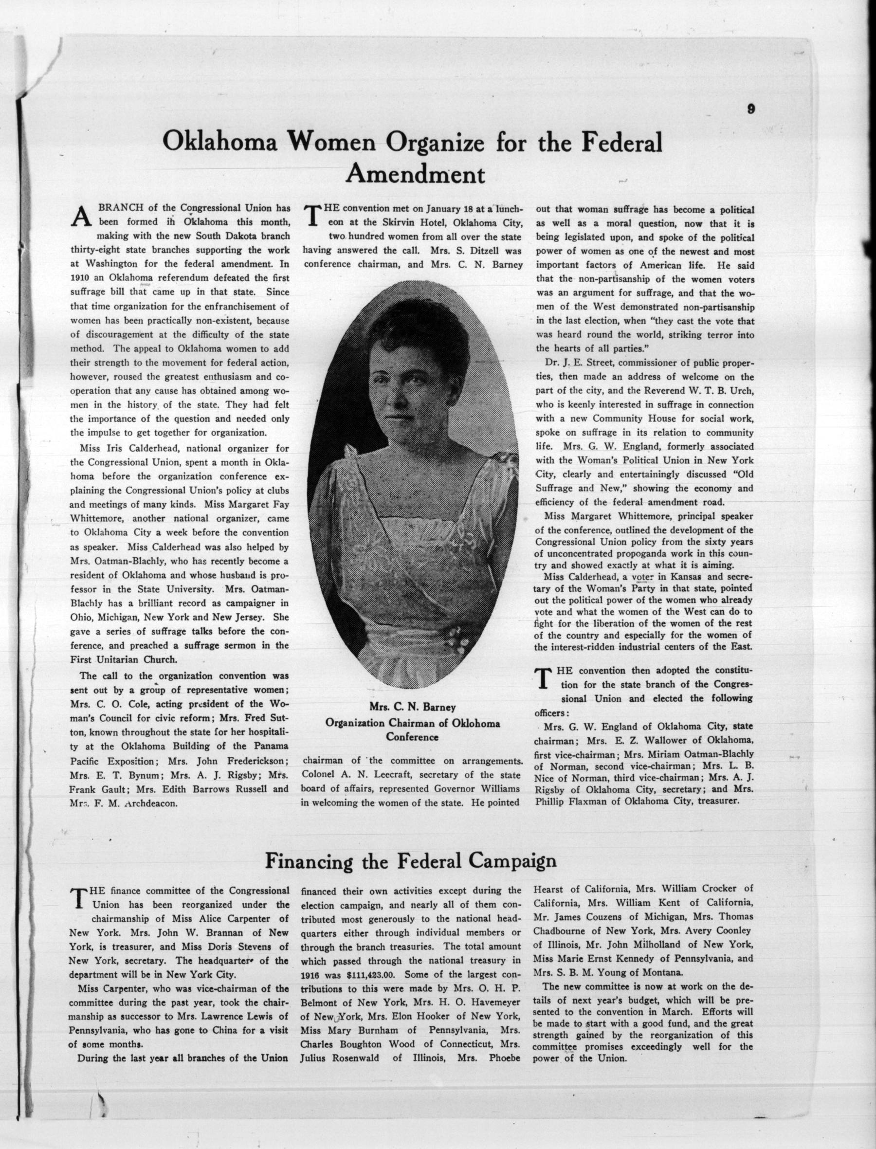 Page 9 of The Suffragist, vol. 5, no. 56, January 31, 1917, p. 9