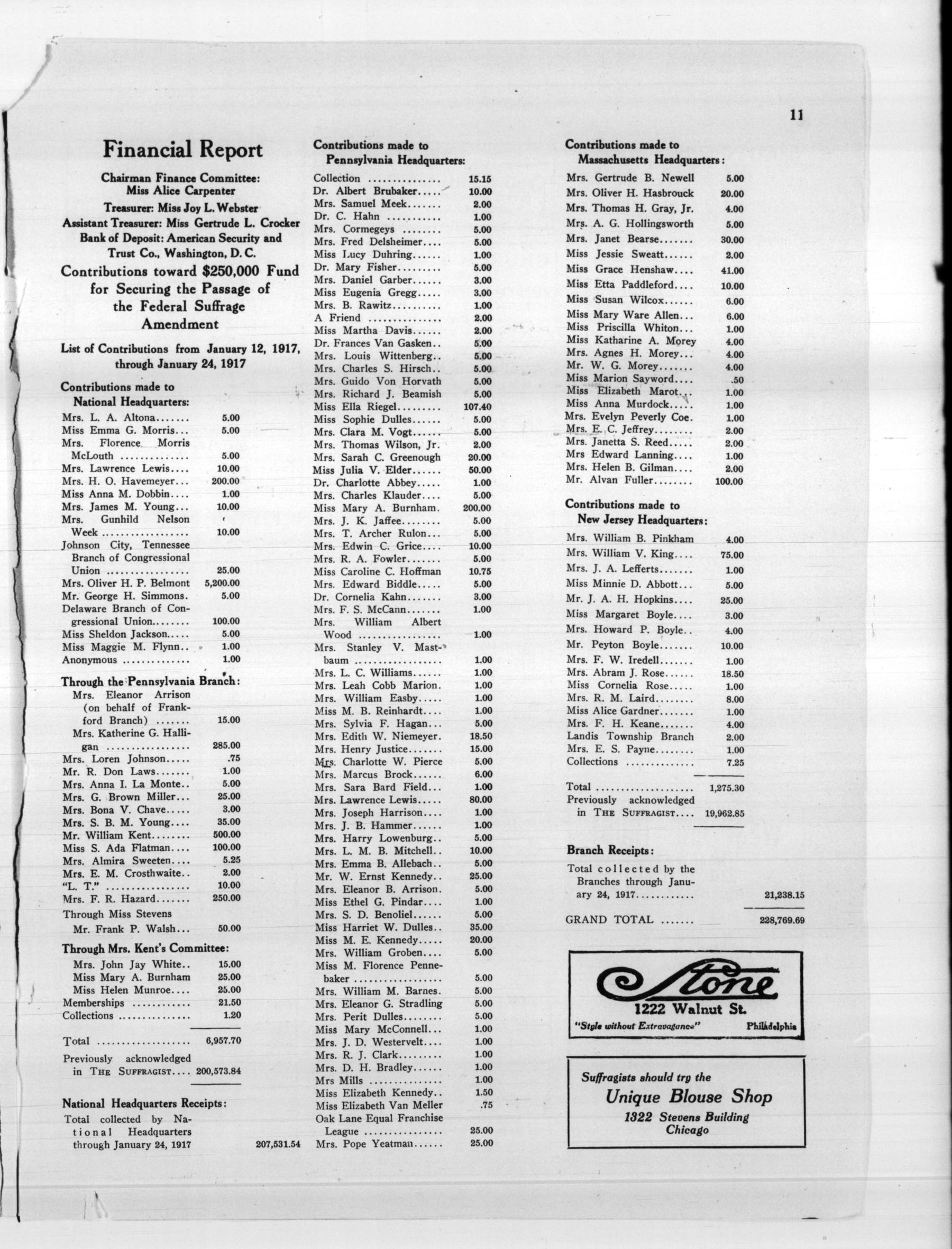 Page 11 of The Suffragist, vol. 5, no. 56, January 31, 1917, p. 11