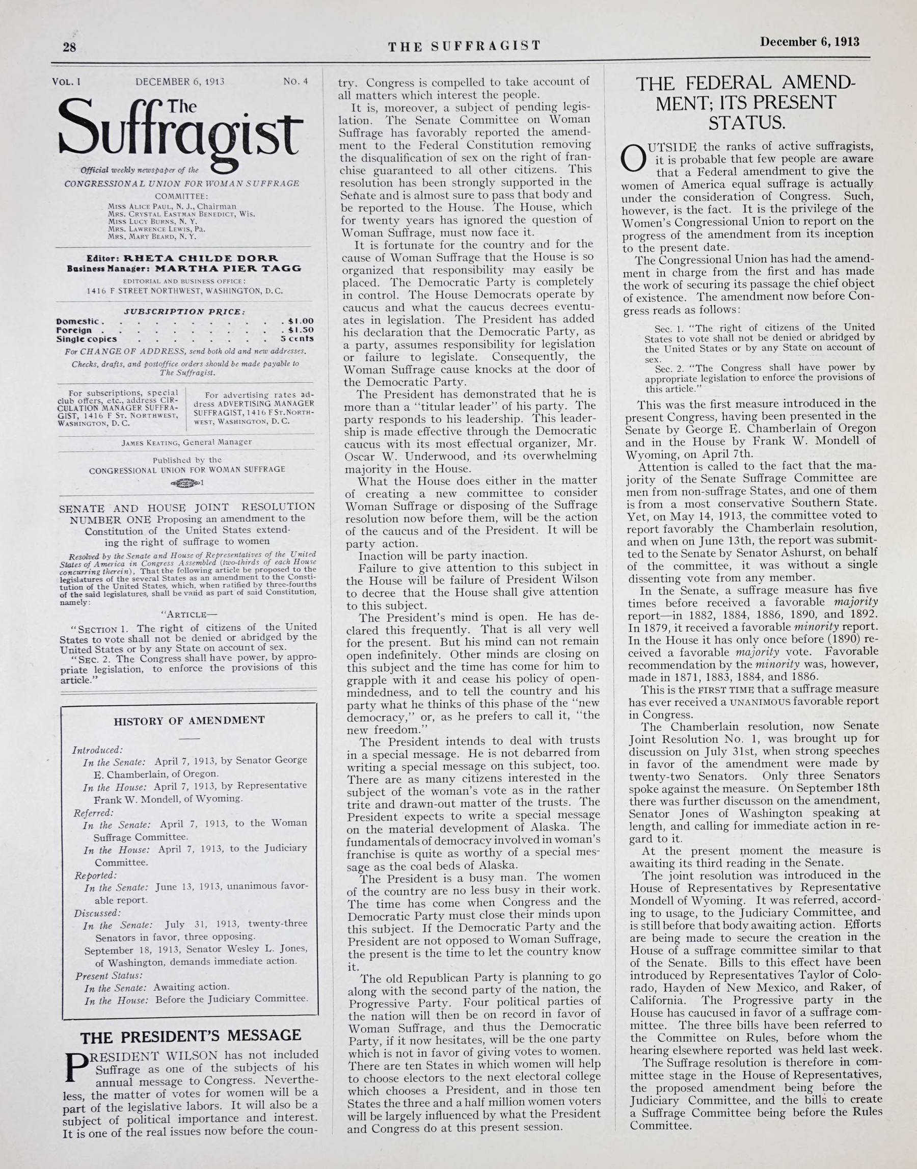 Page 4 of The Suffragist, vol. 1, no. 4, undated, p. 28